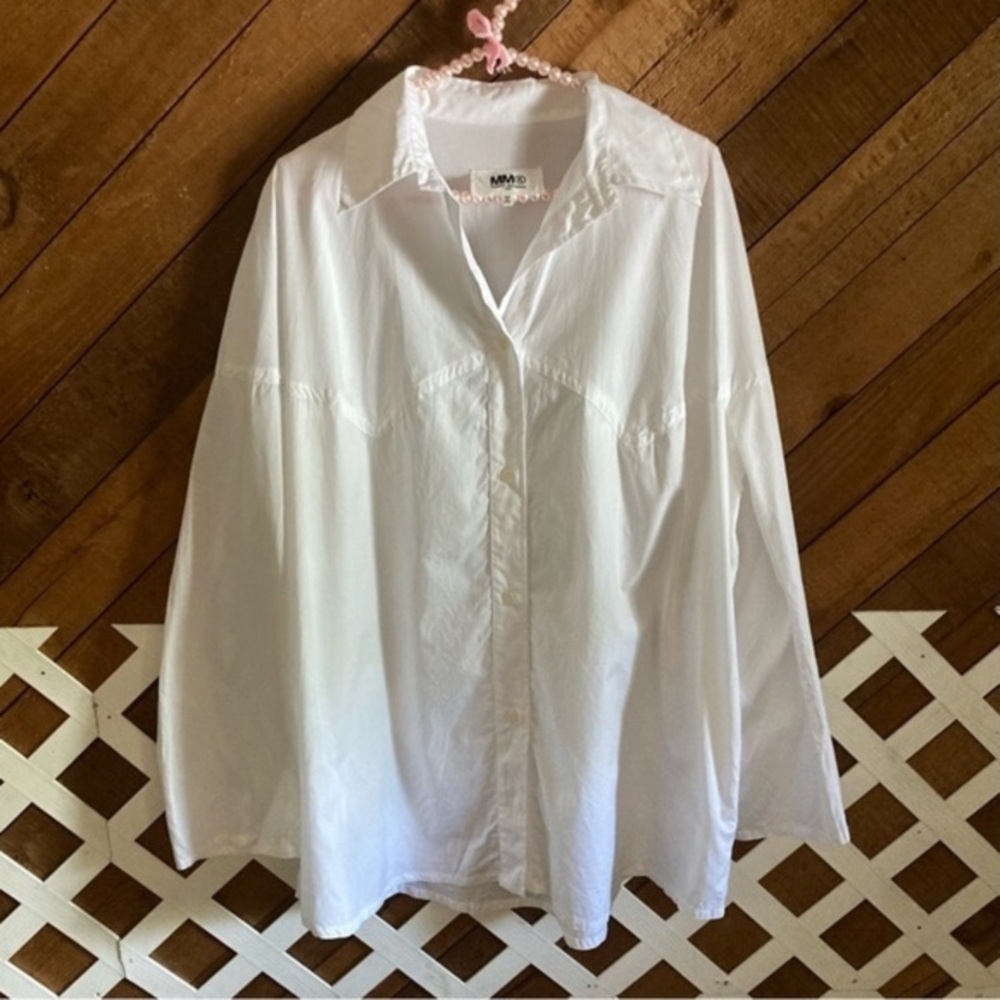 Maison Margiela Paris white button up blouse with pockets size 46
